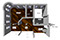 Jeremy Conway Design for School of Rock, CAD model view of Dewey's Apartment 