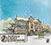 Jeremy Conway Design for School of Rock, Color Sketch Horace Green Elememtary Exterior